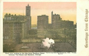 Chicago Illinois C-1905 Roof View Dearborn Van Buren Harrison Postcard 10167