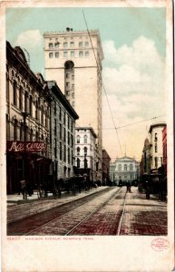 Postcard TN Memphis Madison Avenue Business Section Streetcar Tracks ~1905 S78