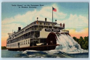Cincinnati Ohio OH Postcard Delta Tennessee River Western Kentucky Steamer c1940