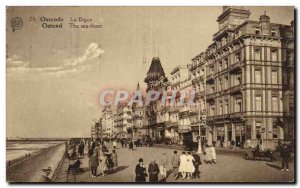 Old Postcard Belgium Ostend The dam