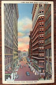 Vintage Postcard 1939 East Sixth Street, Hollenden Hotel, Cleveland, Ohio (OH)