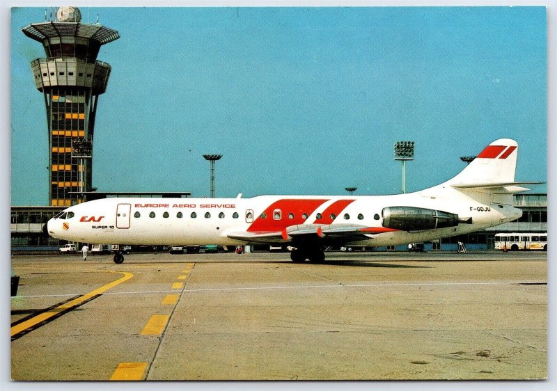 Aviation Postcard EAS Europe Aero Service Airlines Super Caravelle 10B FGDJU EY7