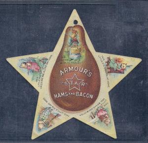 VICTORIAN TRADE CARD Armour's Star Hams & Bacon