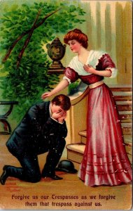 Forgive Us Our Trespasses The Lord's Prayer Religious Postcard PC155