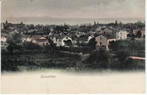 SWITZERLAND   COLOMBIER   BIRDSEYE VIEW  1907 postcard