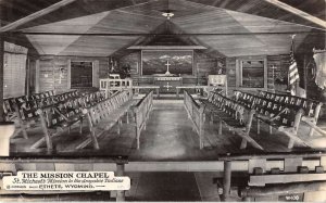 Ethete Wyoming The Mission Chapel Interior Real Photo Postcard AA29144