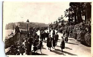 RPPC Postcard Monte Carlo Les Tarrasses et le Rocher Street Scene