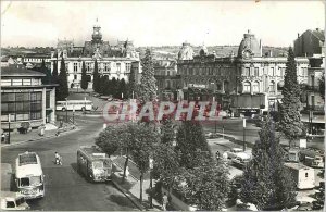 Postcard Moderne Vichy queen of cities City Hall plaza waters