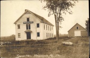 Manchester Maine ME Grange Hall Real Photo RPPC Vintage Postcard