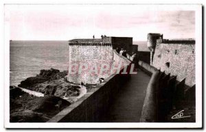 Postcard Old Saint Malo Ramparts Tour Bidouane