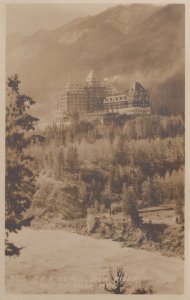 CPR Hotel From Bow River Canada Very Old Real Photo Postcard