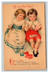 Vintage 1910's Clapsaddle Valentines Postcard Cute Children Wolf Publishing