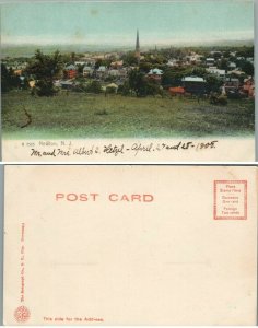 ANTIQUE POSTCARD BIRD'S EYE VIEW OF NEWTON N.J.