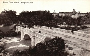 Vintage Postcard From Goat Island Bridge Passageways Niagara Falls New York NY