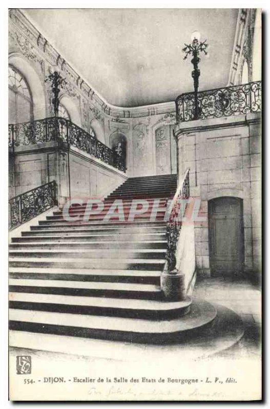 Old Postcard Dijon Staircase Hall of Burgundy States