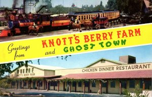 1960s KNOTTS BERRY FARM  GHOST TOWN CALIFORNIA RAILROAD RESTAURANT POSTCARD P903