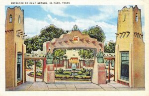 CAMP GRANDE El Paso, Texas Highway 80 Roadside Tourist Court ca 1940s Postcard