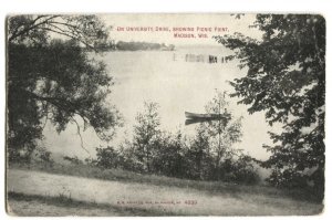 Postcard University Drive Showing Picnic Point Madison WI 1910