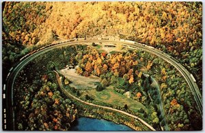 VINTAGE POSTCARD AERIAL VIEW OF THE HORSESHOE CURVE AT ALTOONA PENNA 1979