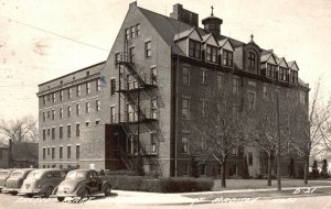 Postcard Real Photo 1956 Sacred Heart Catholic Church Fort Madison Iowa IA RPPC