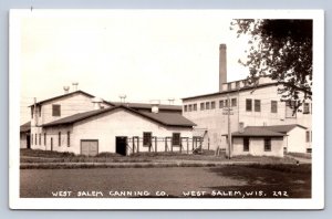 J90/ West Salem Wisconsin RPPC Postcard c30s Canning Company Factory 515