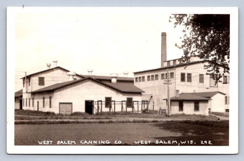 J90/ West Salem Wisconsin RPPC Postcard c30s Canning Company Factory 515