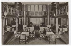 Steamer Ship Liner Hamburg Great Hall Interior Hamburg Amerika RPPC postcard