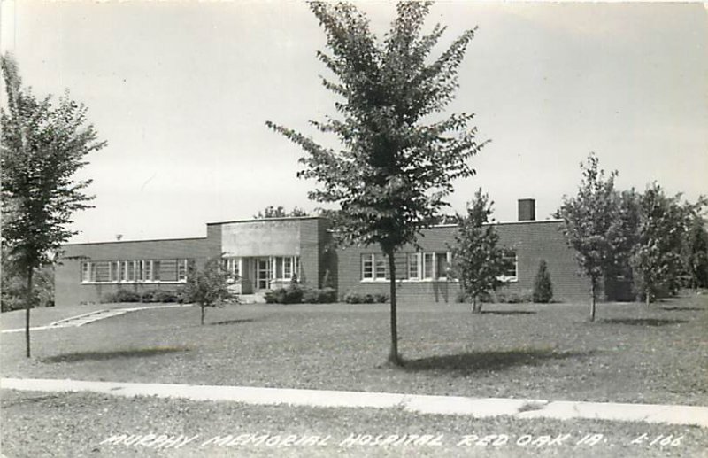 IA, Red Oak, Iowa, RPPC, Murphy Memorial Hospital, Entrance View, Cook No L-166