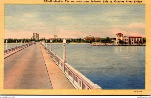 Florida Bradenton Seen From Palmetto Side Of Manatee River Bridge 1951 Curteich
