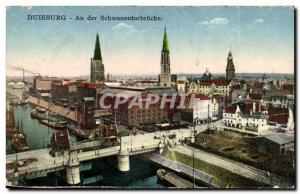 Old Postcard Duisburg An der Schwanentorbrücke