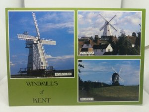 New Vintage Postcard Multiview Windmills of Kent Woodchurch Cranbrook Rolvenden