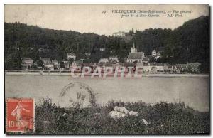 Old Postcard Villequier Vue Generale Taking the Left Bank