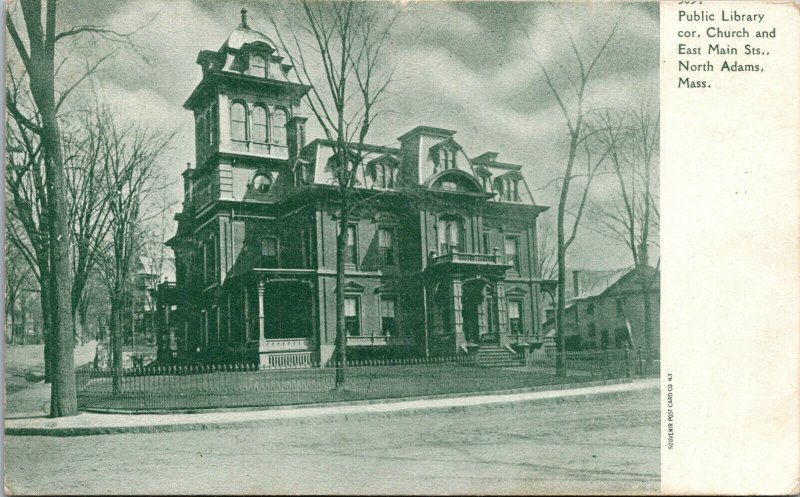 Vtg 1909 Public Library North Adams Massachusetts MA Postcard