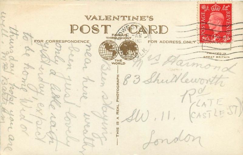 Harbour Lowestoft UK Great Britain old sailboat Boat LT907 RPPC Postcard