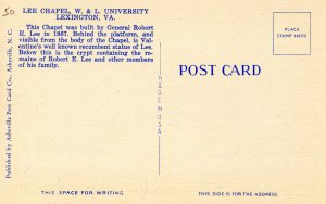 VA - Lexington. Washington & Lee University, Lee Chapel, Interior