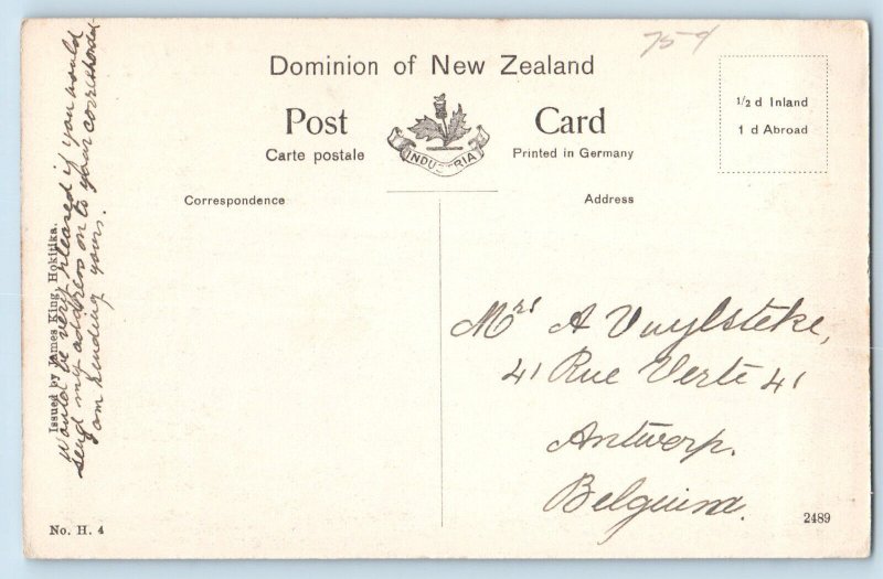 Hokitika New Zealand Postcard Lands & Survey Department c1910 Posted