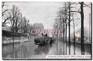 Old Postcard Paris Floods in January 1910 Flood of the Seine Le Quai de Grenelle
