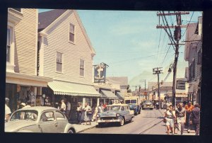 Provincetown, Massachusetts/MA Postcard, Commercial St, VW, '55 Bel Air,Cape Cod