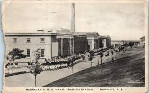 1910s Barracks B. US Naval Training Station Newport RI Postcard