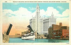 Chicago Illinois Wrigley Excursion Steamer 1920s postcard Rigot Teich 5012