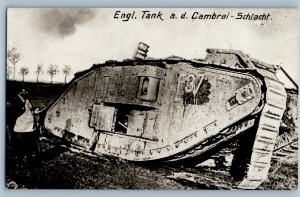 c1910's Engl Tank A D Cambrai Schlacht Tank WWI RPPC Photo Antique Postcard