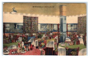 LAFAYETTE, LA ~ Roadside Interior DE ROUSELLE'S RESTAURANT 1948 RPO Postcard