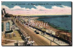 Old Postcard Le Havre The Beach and Fort views of Carina