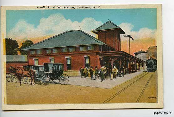 Cortland NY Railroad Train Station Postcard