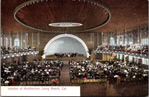 Postcard Interior of Auditorium in Long Beach, California