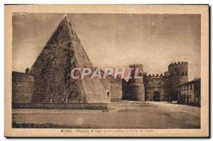 Old Postcard Roma Piramide di Caio Cestio presso la porta S Paolo