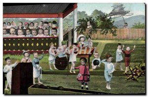 Old Postcard Fantasy Children Bowling