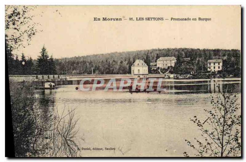  Vintage Postcard In Morvan Settons Walk in the Boat