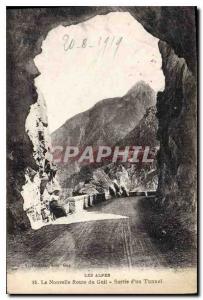 Old Postcard The Alps New Road Guil Released a Tunnel