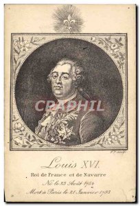 Old Postcard King Louis XVI of France and Navarre